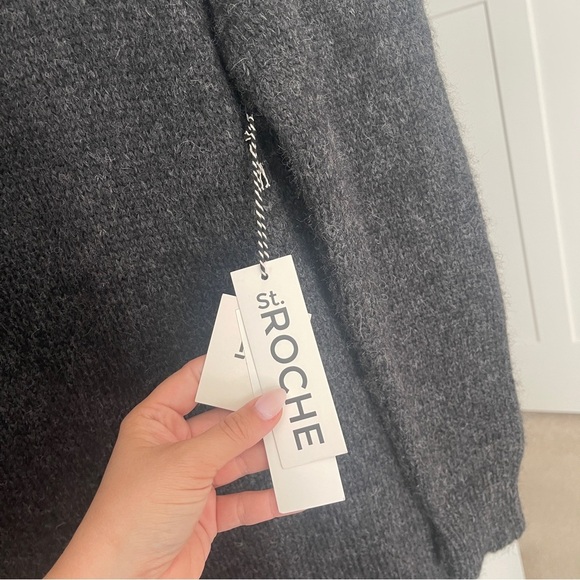 NWT St. Roche SISSY MINI DRESS charcoal Gray long sleeve sweater - Picture 3 of 7